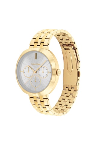 Montre à quartz en acier - Doré