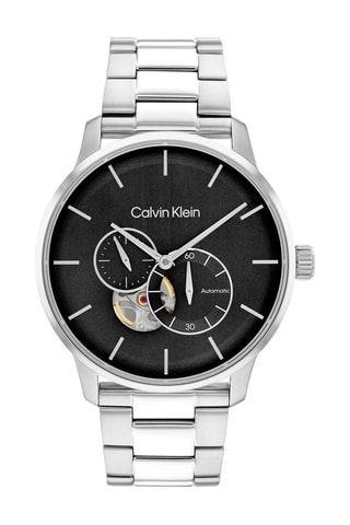 Montre automatique en acier - Argenté et noir