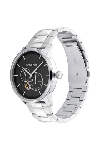 Montre automatique en acier - Argenté et noir