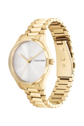 Montre à quartz en acier - Doré et blanc