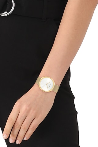 Montre à quartz en acier - Doré et blanc