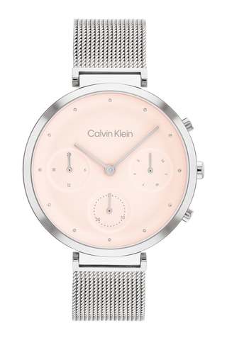 Montre à quartz en acier - Argenté et rose clair