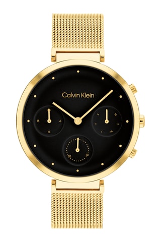Montre à quartz en acier - Doré et noir