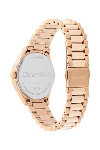 Montre à quartz en acier - Doré rose et bordeaux