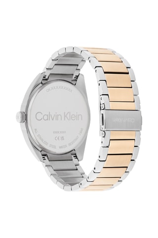 Montre à quartz en acier - Argenté et doré rose