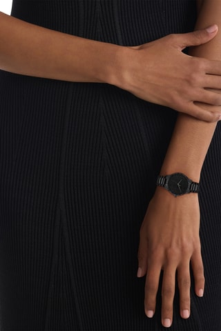 Montre à quartz en acier - Noir