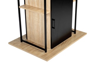 Ilot central Théo - Marron et noir - 80 x 110 x 82 cm