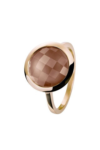Ring Zilver Doublé Geelgoud en Rookkwarts