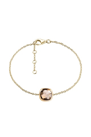 Armband   Zilver Doublé Geelgoud en Rookkwarts