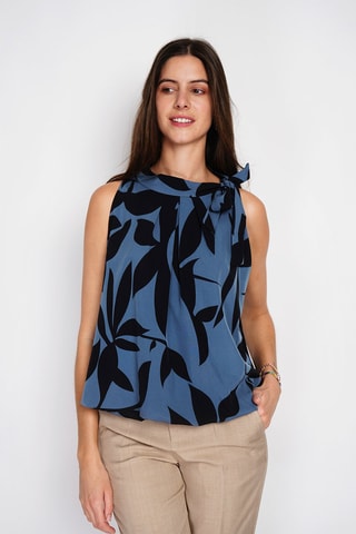 Top - Azul e preto