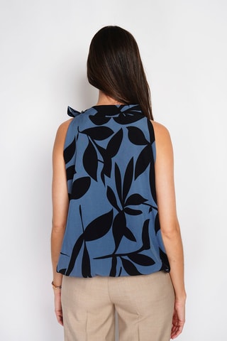 Top - Azul e preto