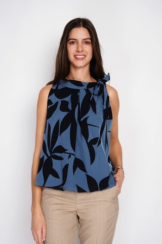 Top - Azul e preto