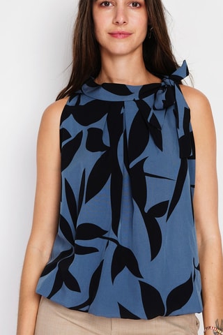 Top - Azul e preto