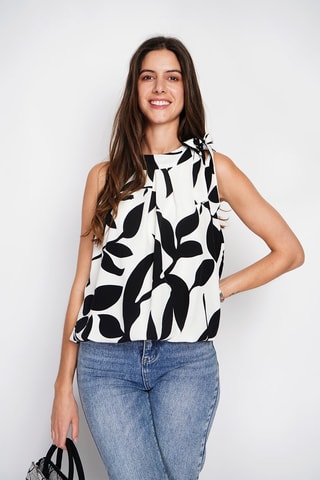 Top - Branco e preto
