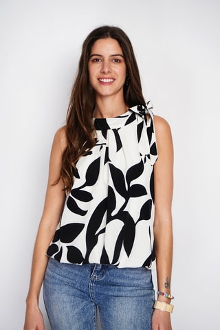 Top - Branco e preto