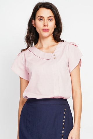 Top em linho - Rosa