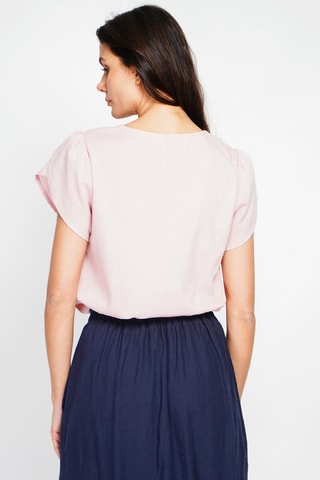 Top em linho - Rosa