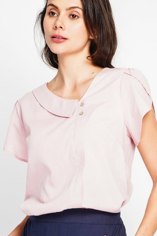 Top em linho - Rosa