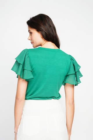 Top em linho - Verde-esmeralda