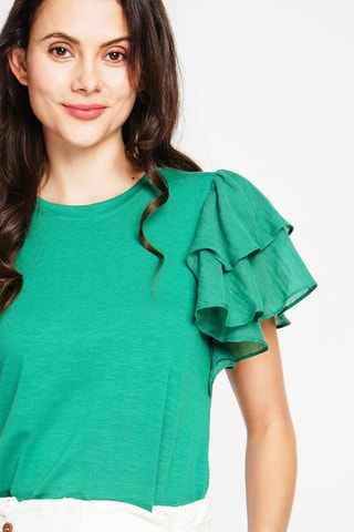Top em linho - Verde-esmeralda
