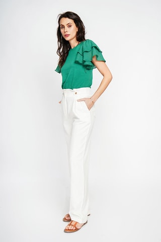 Top em linho - Verde-esmeralda