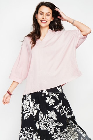 Top em linho - Rosa