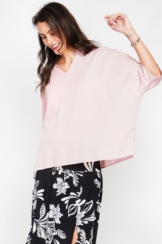 Top em linho - Rosa