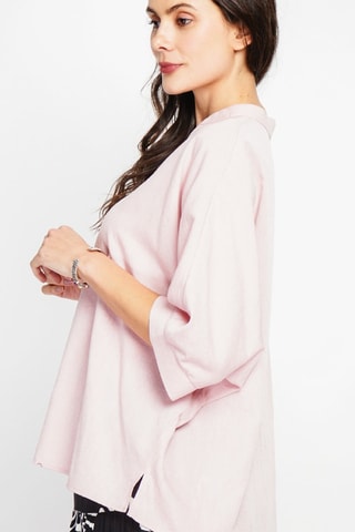 Top em linho - Rosa