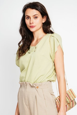 Top em linho - Verde