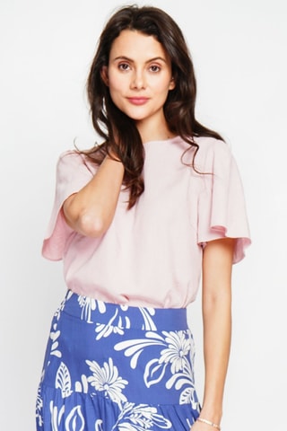 Top em linho - Rosa