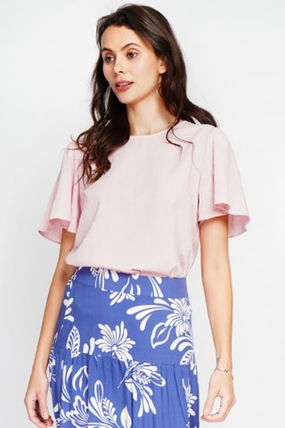 Top em linho - Rosa