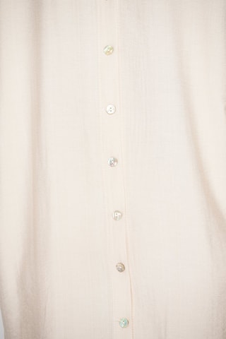 Vestido direito em linho - Bege