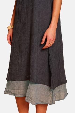 Vestido em linho - Preto