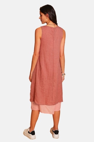 Vestido em linho - Rosa