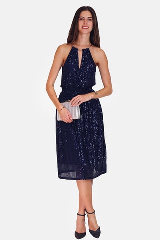 Vestido comprido - Azul-marinho