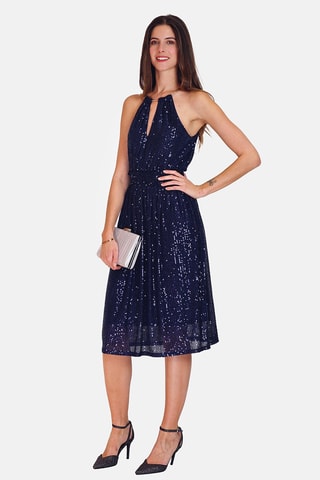 Vestido comprido - Azul-marinho