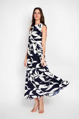 Vestido comprido - Azul-marinho