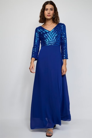 Vestido comprido - Azul-real