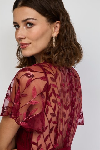Vestido comprido - Bordô
