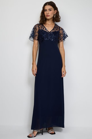Vestido comprido - Azul-noite