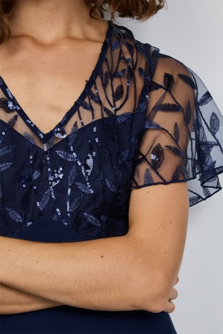 Vestido comprido - Azul-noite