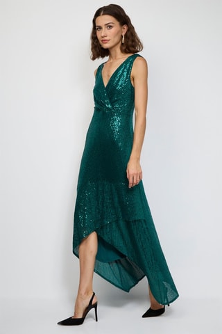 Vestido comprido - Verde-pinheiro