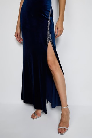 Vestido comprido - Azul-noite
