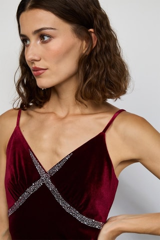 Vestido comprido - Bordô
