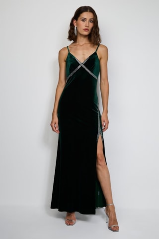 Vestido comprido - Verde-pinheiro