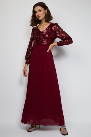 Vestido comprido - Bordô
