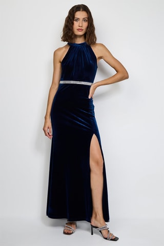 Vestido comprido - Azul-noite