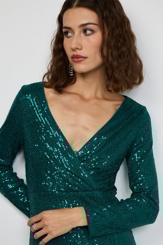 Vestido comprido - Verde-pinheiro