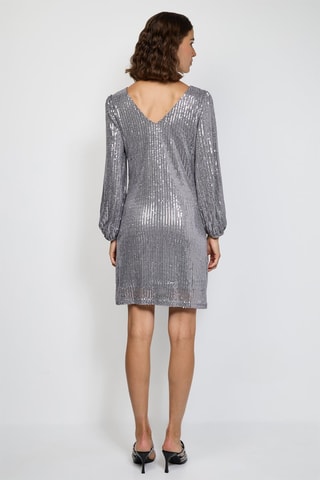 Vestido semi-comprido - Prateado