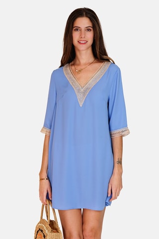 Vestido direito 
Azul